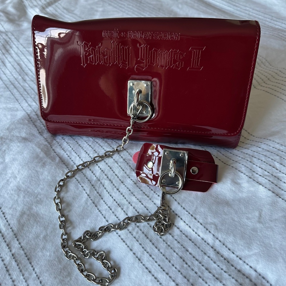 Melt Cosmetics x Bailey Sarian Fatally Yours II Red Patent Chain Clutch Bag